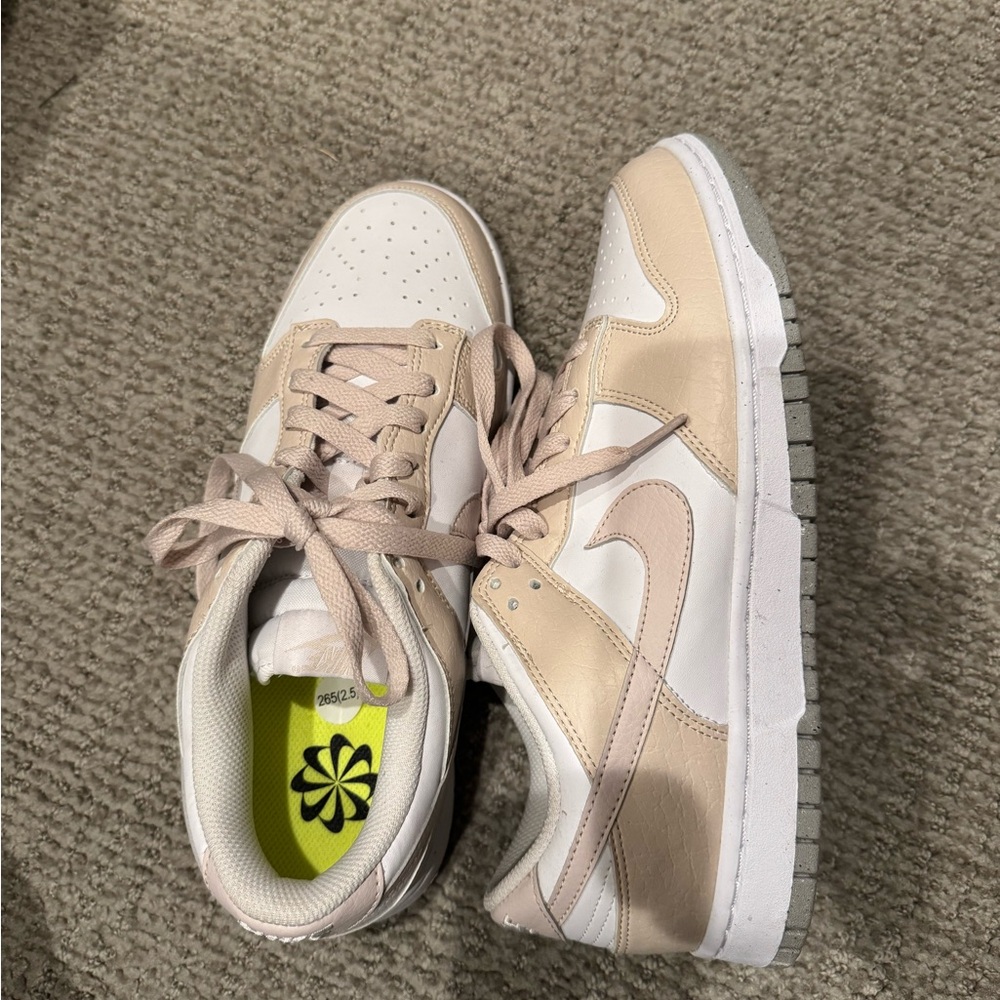 Nike Tan and White Womens Dunks